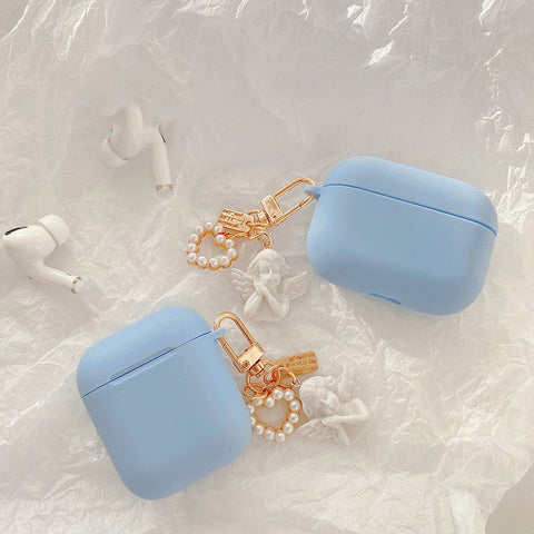 Compatible with Apple, Compatible with Apple , Little Angel Earphone Cover Suitable For Airpods Protective Cover Personality Creative Female Tide Soft Shell Silicone - Zambeel