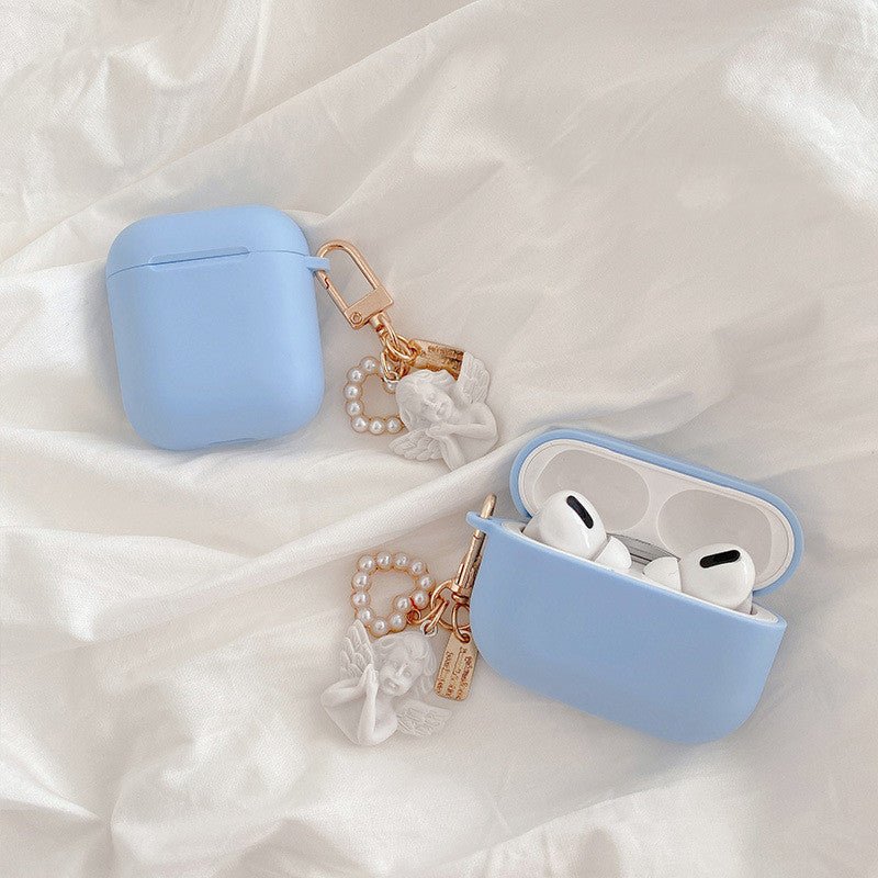 Compatible with Apple, Compatible with Apple , Little Angel Earphone Cover Suitable For Airpods Protective Cover Personality Creative Female Tide Soft Shell Silicone - Zambeel