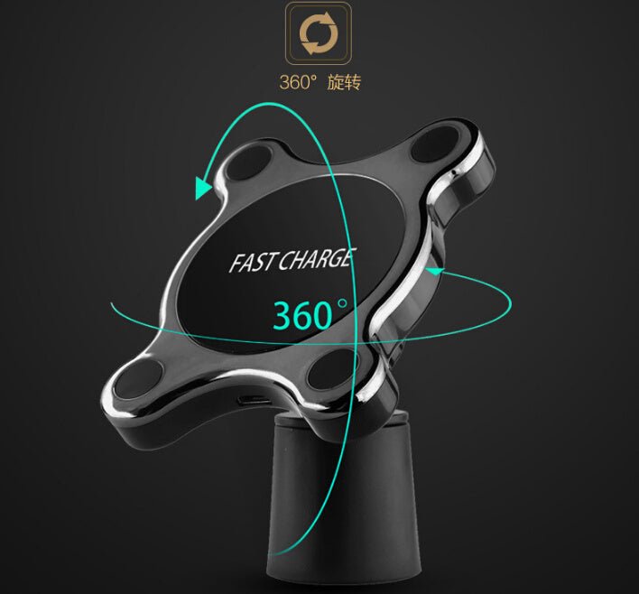 Compatible With Apple, QI Magnetic Car Mount Wireless Charger - Zambeel