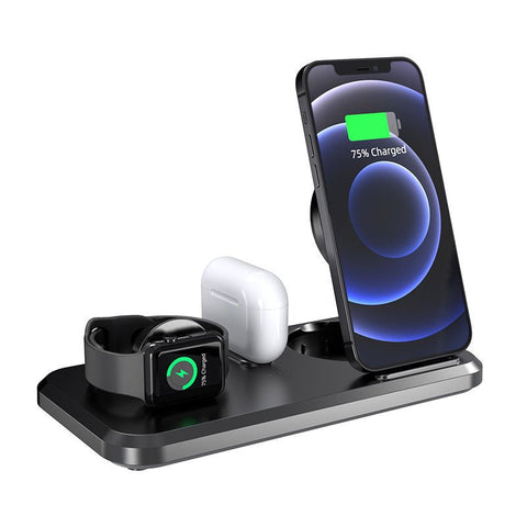 Compatible with Apple , The New 15W Three - in - one Wireless Charging Double Folding Multifunctional Wireless Charger Universal - Zambeel