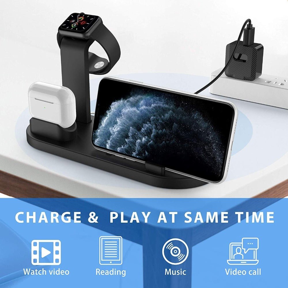 Compatible With Apple, Three - in - one Charging Watch Holder for iwatch Aripods - Zambeel