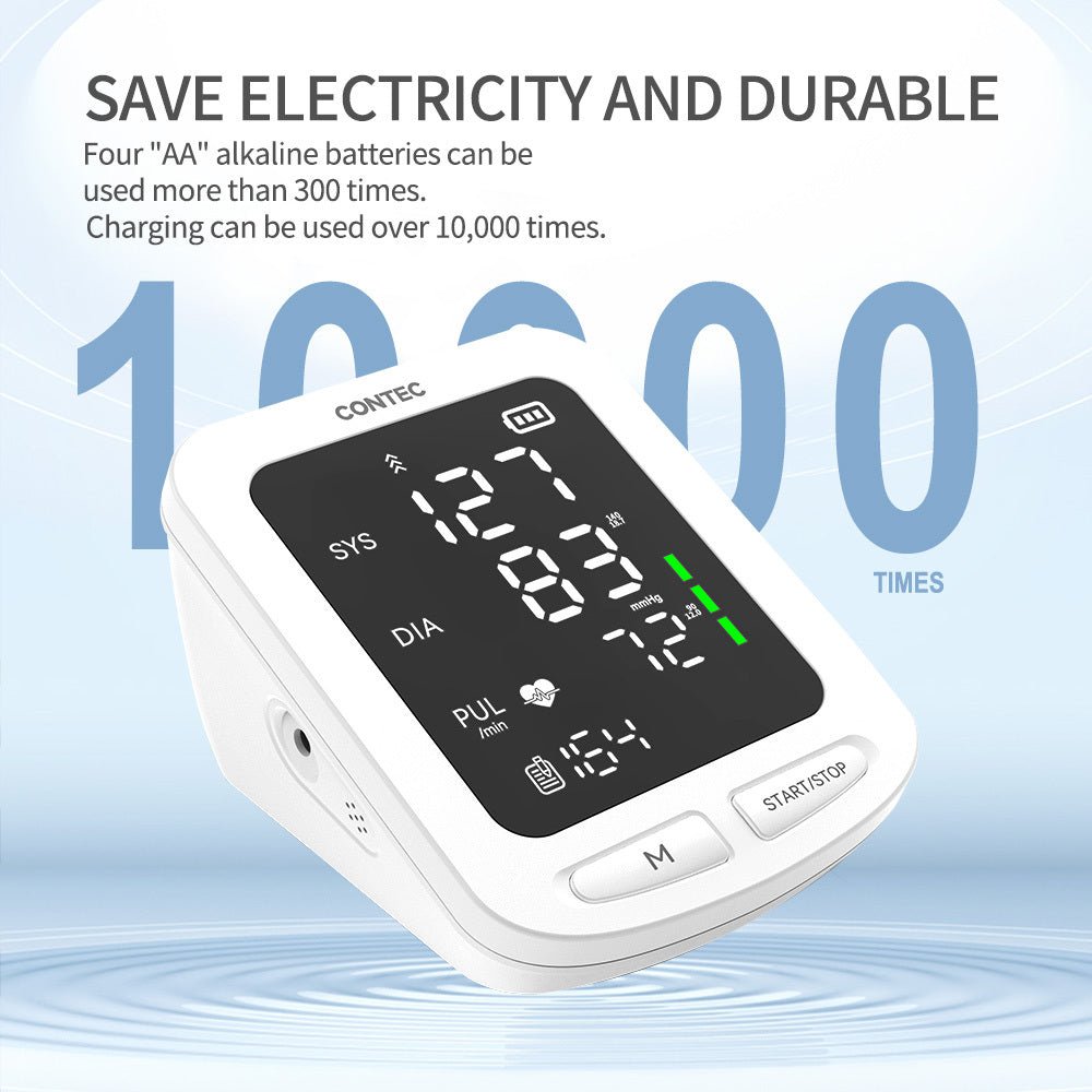CONTEC08E LED Screen Electronic Sphygmomanometer Adult BP Cuff Monitor Blood Pressure NIBP Records - Zambeel