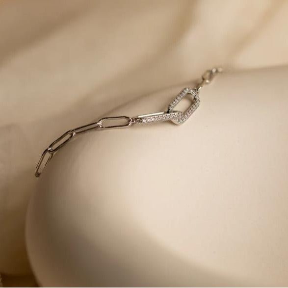 Copper Inlaid Zircon Infinite Symbol Bracelet For Women - Zambeel
