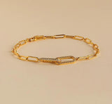 Copper Inlaid Zircon Infinite Symbol Bracelet For Women - Zambeel