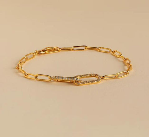 Copper Inlaid Zircon Infinite Symbol Bracelet For Women - Zambeel
