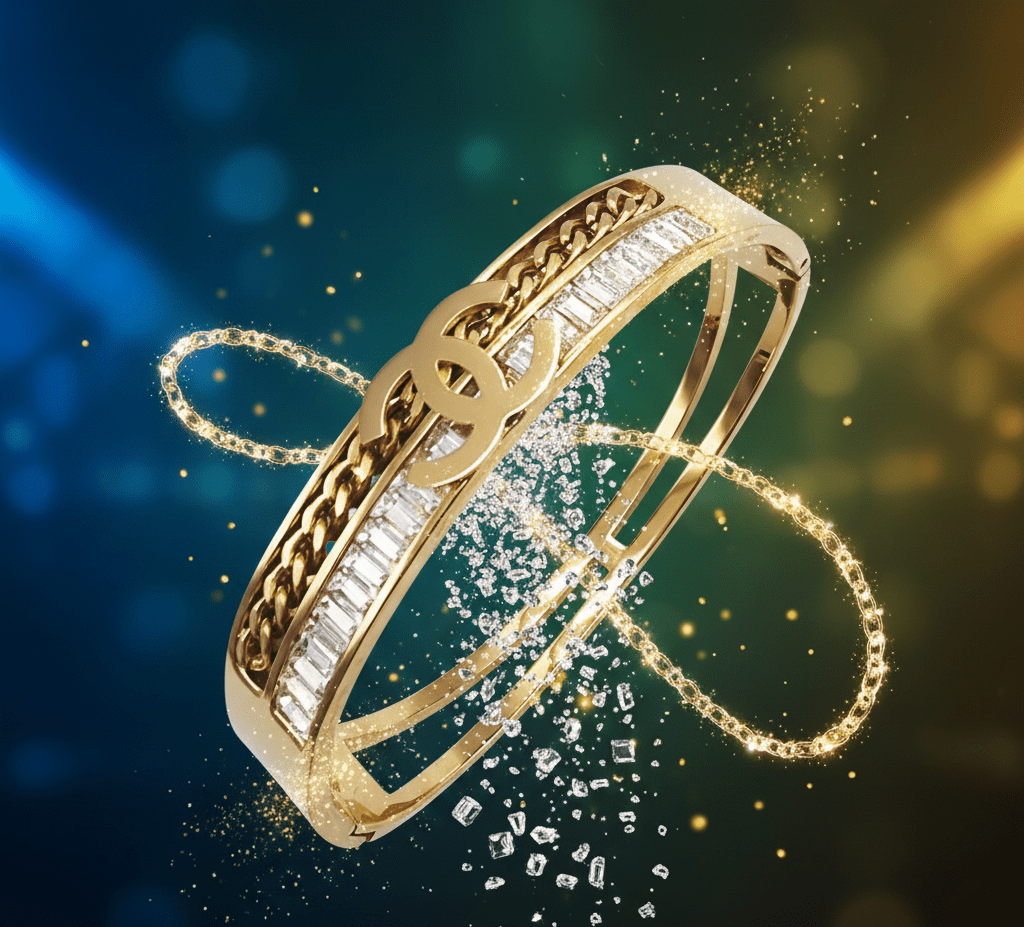 Crystal Chain Bangle - Zambeel