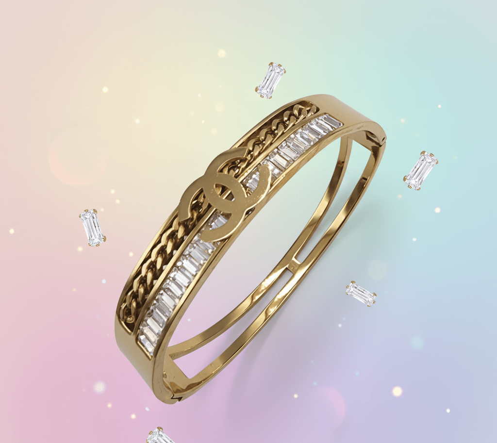 Crystal Chain Bangle - Zambeel