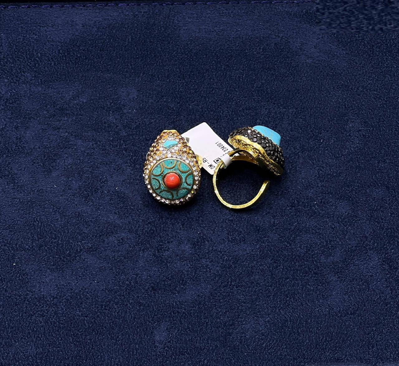 Crystal Embellished Teardrop Statement Ring - Zambeel