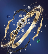 Crystal Link Hinged Bangle - Zambeel