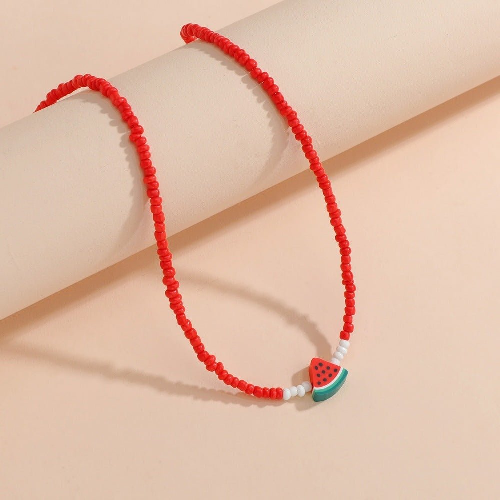 Cute Watermelon Trendy Women's Short Necklace - Zambeel