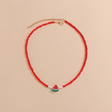 Cute Watermelon Trendy Women's Short Necklace - Zambeel