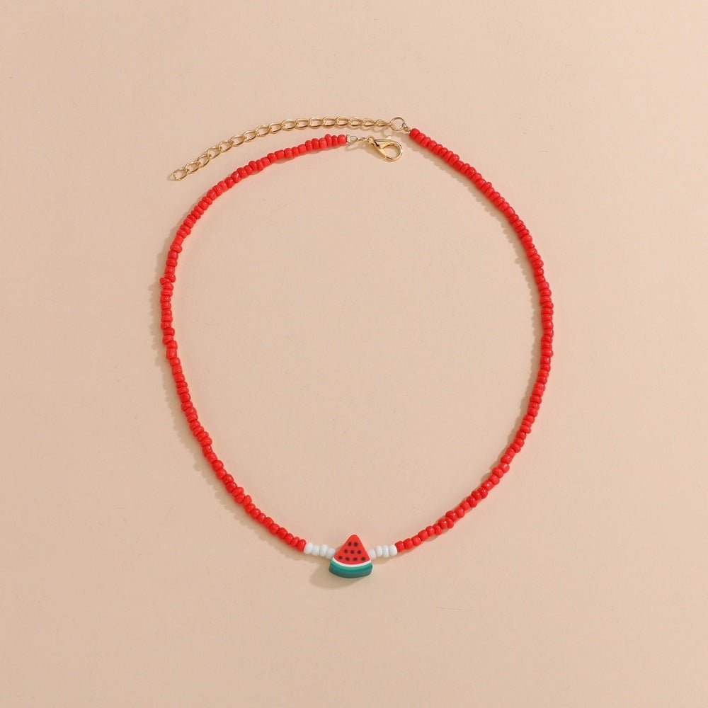 Cute Watermelon Trendy Women's Short Necklace - Zambeel
