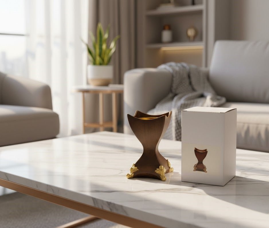 Decorative Incense Burner with Gold Accents - Zambeel