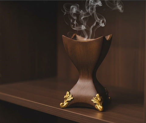 Decorative Incense Burner with Gold Accents - Zambeel