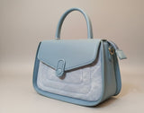 Denim Leather Satchel Bag - Zambeel