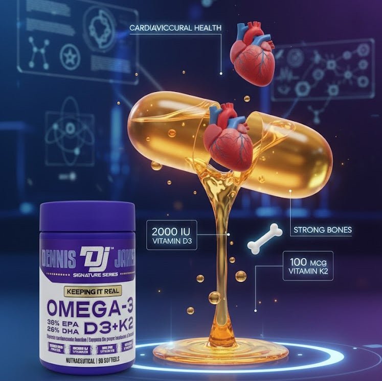 Dennis James (DJ) - Signature Series – Omega - 3 + D3 + K2 Softgels (Original) - Zambeel