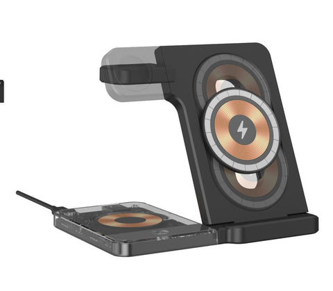 Desktop Magnetic Three - in - one Wireless Charging Stand Foldable - Zambeel