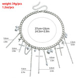 Diamond Cross Tassel Clavicle Chain Fashion Necklace - Zambeel