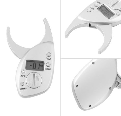 Digital Body Fat Caliper Skinfold Caliper LCD Display Analyzer Tape Measure Pack Slimming Scales Loss Weight Anti - slip Handle - Zambeel