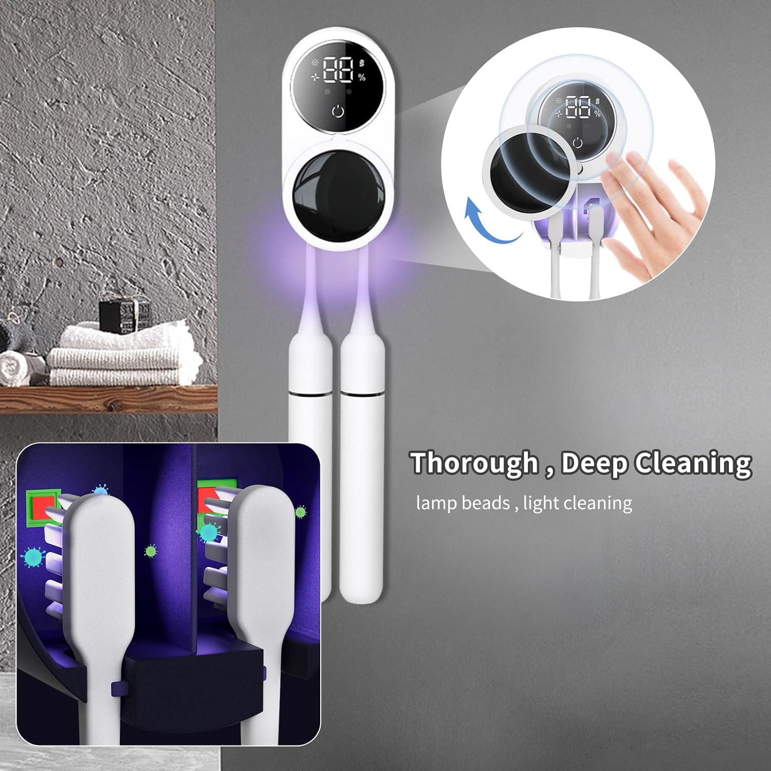 Double Automatic Sensing Toothbrush Box - Zambeel