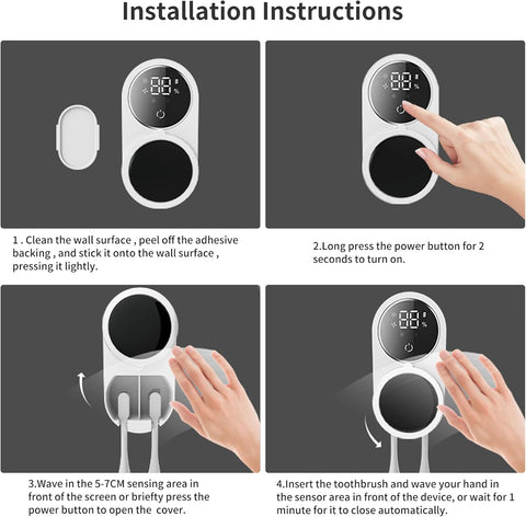Double Automatic Sensing Toothbrush Box - Zambeel