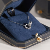 Double - circle Necklace In S925 Sterling Silver Minimalist Design - Zambeel