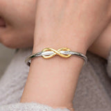 Double Color Gold Silver Bowknot Lucky 8 Bracelet - Zambeel