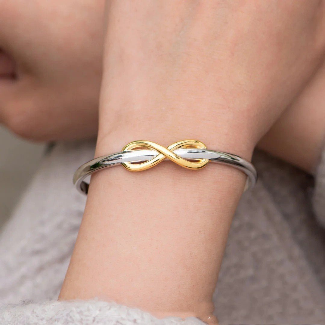 Double Color Gold Silver Bowknot Lucky 8 Bracelet - Zambeel