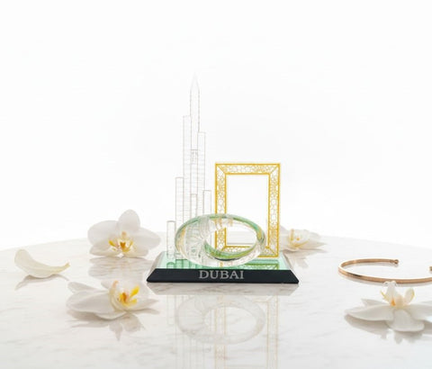 Dubai Skyline Crystal Souvenir Showpiece - Zambeel