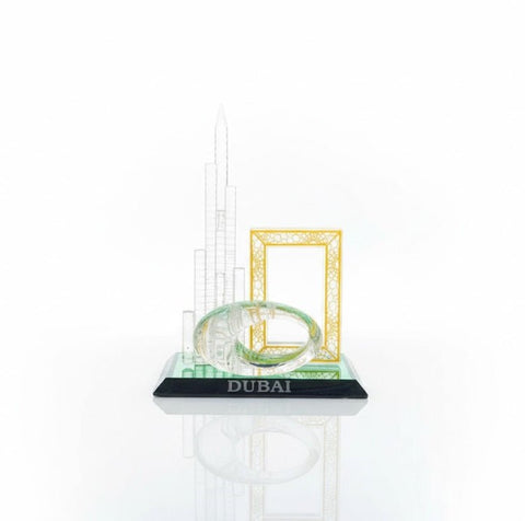Dubai Skyline Crystal Souvenir Showpiece - Zambeel