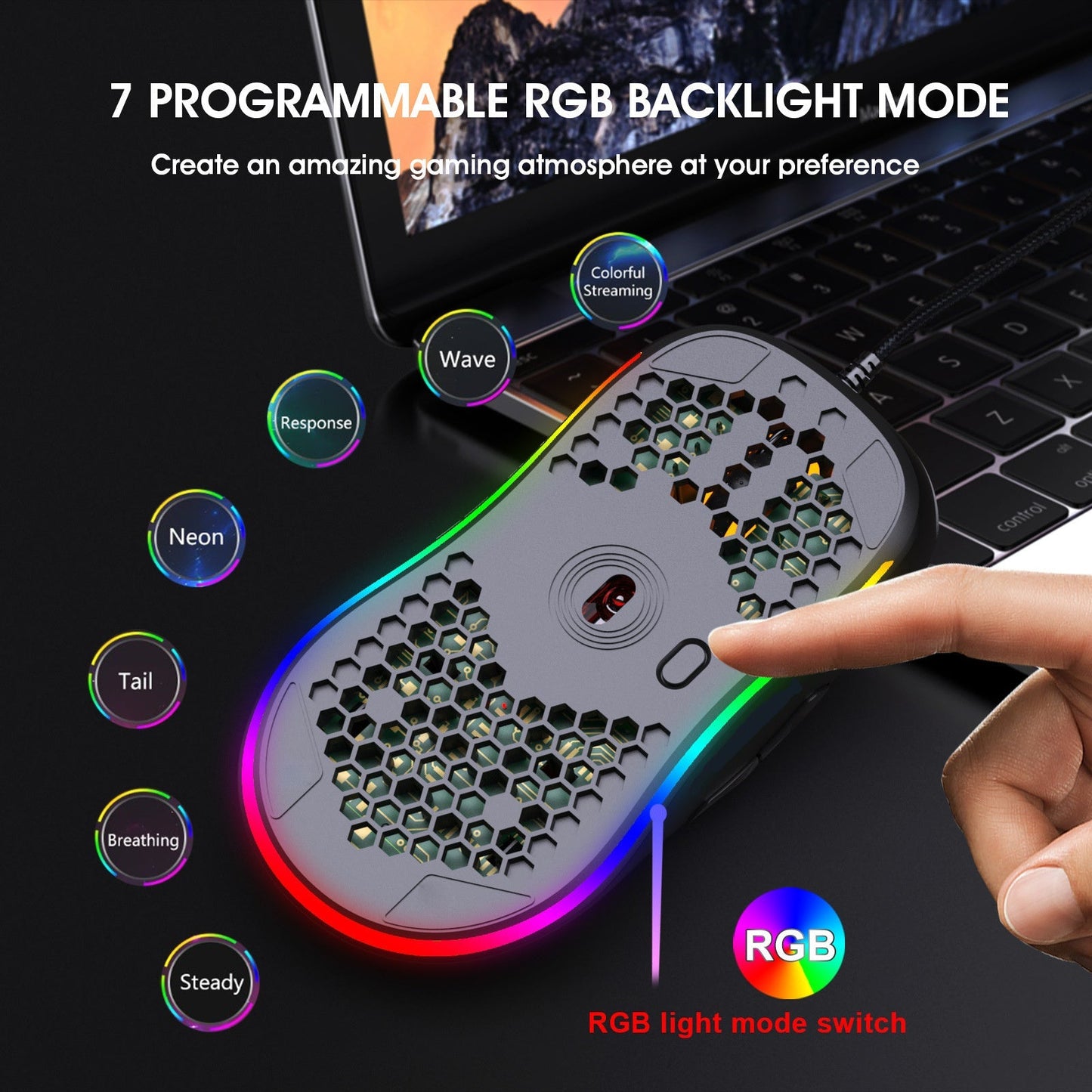 E - Sports Mechanical Wired Gaming Mouse With Rgb Glow - Zambeel