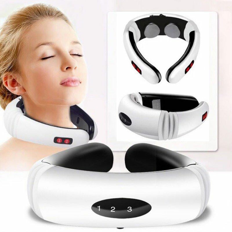 Electric neck massager with far infrared thermal pain relief tool for health care, for health care intelligent neck and back massager - Zambeel