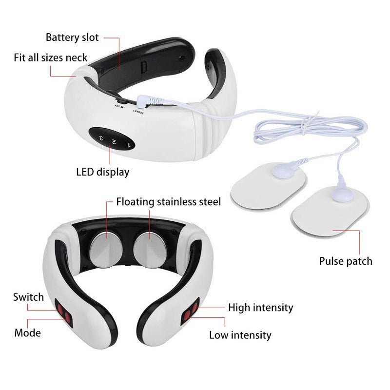 Electric neck massager with far infrared thermal pain relief tool for health care, for health care intelligent neck and back massager - Zambeel