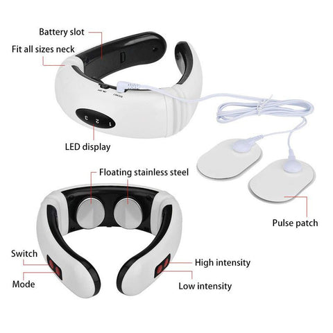Electric neck massager with far infrared thermal pain relief tool for health care, for health care intelligent neck and back massager - Zambeel