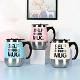 Electric Self Stirring Coffee Mug Cup Stainless Steel Automatic Self Mixing & Spinning Home Office Travel Mixer Milk Whisk Cup - Zambeel