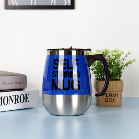 Electric Self Stirring Coffee Mug Cup Stainless Steel Automatic Self Mixing & Spinning Home Office Travel Mixer Milk Whisk Cup - Zambeel