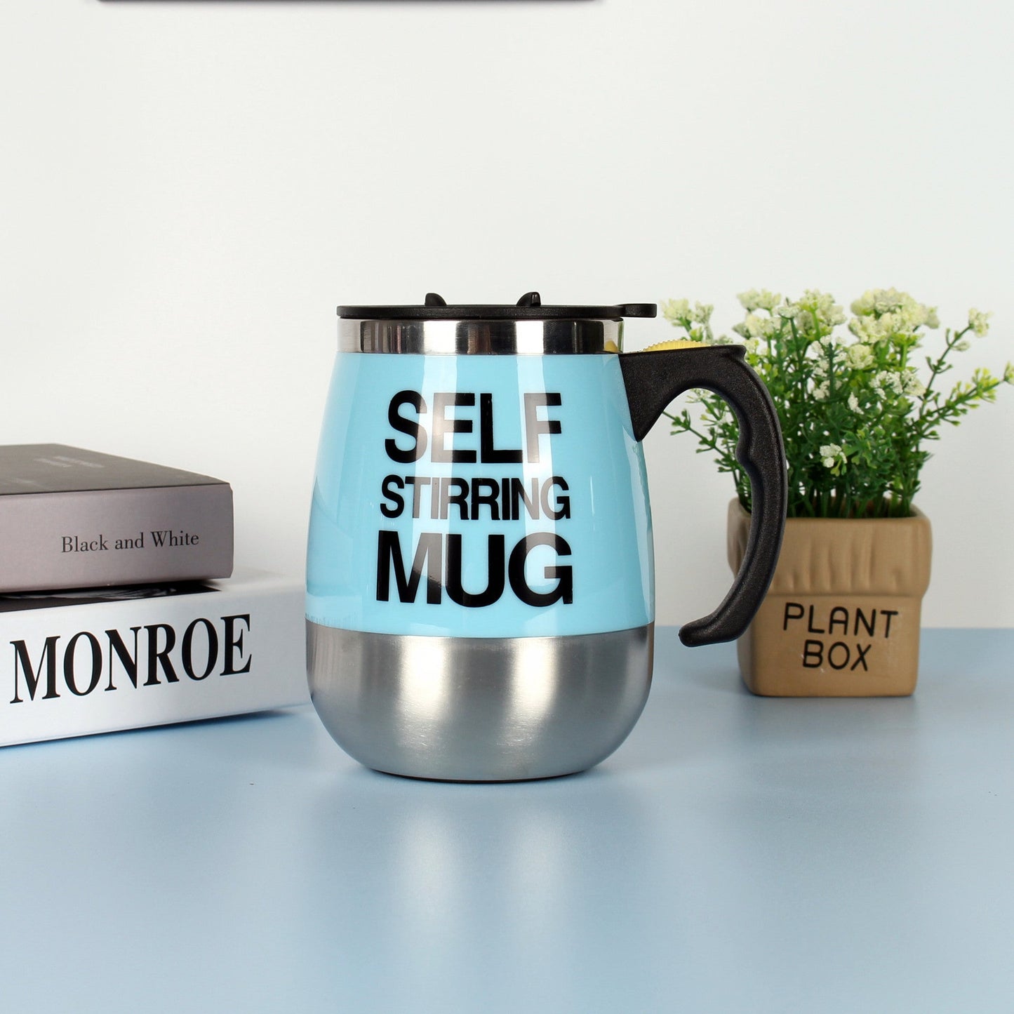 Electric Self Stirring Coffee Mug Cup Stainless Steel Automatic Self Mixing & Spinning Home Office Travel Mixer Milk Whisk Cup - Zambeel