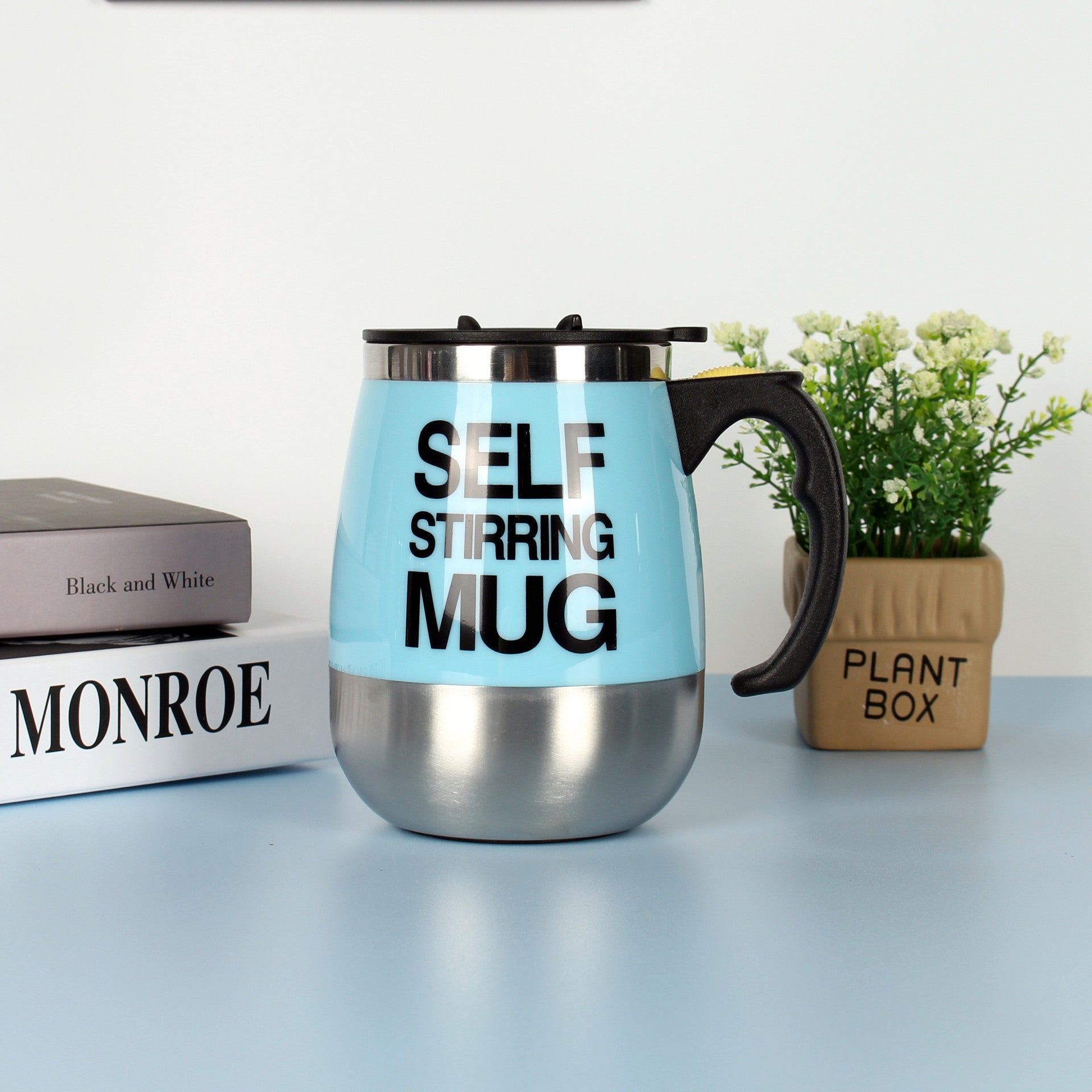 Electric Self Stirring Coffee Mug Cup Stainless Steel Automatic Self Mixing & Spinning Home Office Travel Mixer Milk Whisk Cup - Zambeel