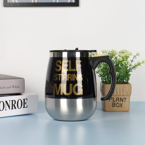 Electric Self Stirring Coffee Mug Cup Stainless Steel Automatic Self Mixing & Spinning Home Office Travel Mixer Milk Whisk Cup - Zambeel