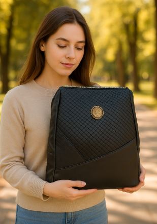 Elegant Faux - Leather Backpack - Zambeel