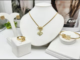 Elegant Filigree Flower Jewelry Set - Zambeel