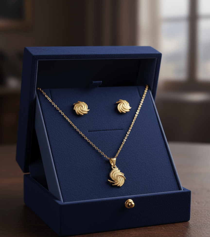 Elegant Swirl Necklace Set - Zambeel