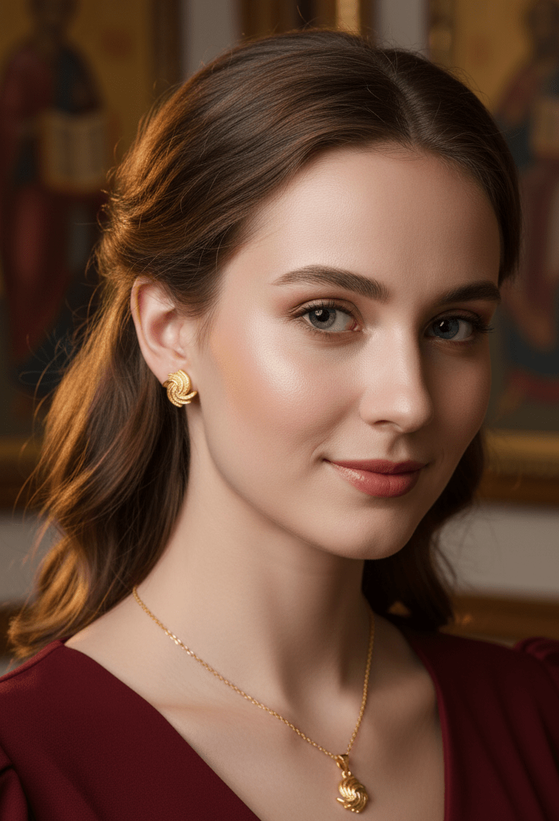 Elegant Swirl Necklace Set - Zambeel