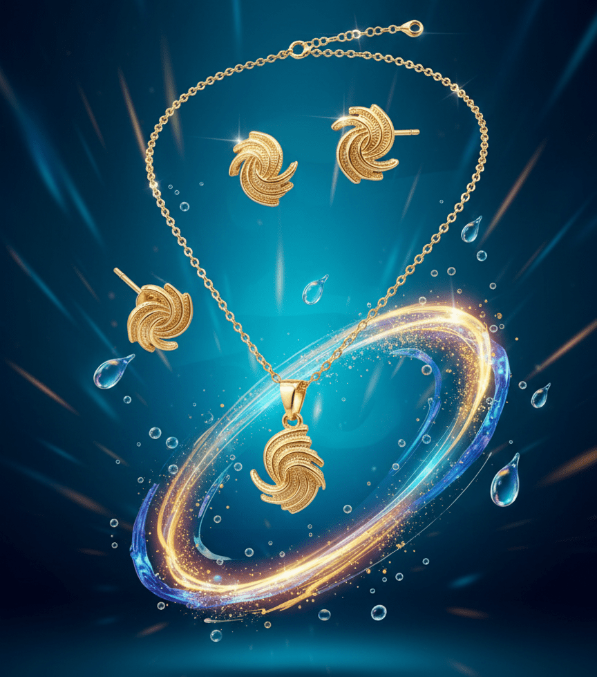 Elegant Swirl Necklace Set - Zambeel