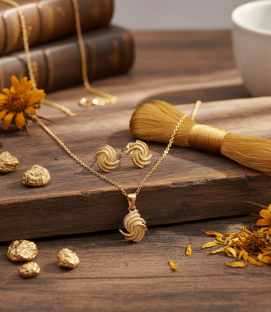 Elegant Swirl Necklace Set - Zambeel