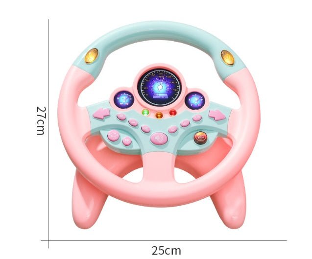 Eletric Simulation Steering Wheel Toy with Light Sound Kids Early Education Toy - Zambeel