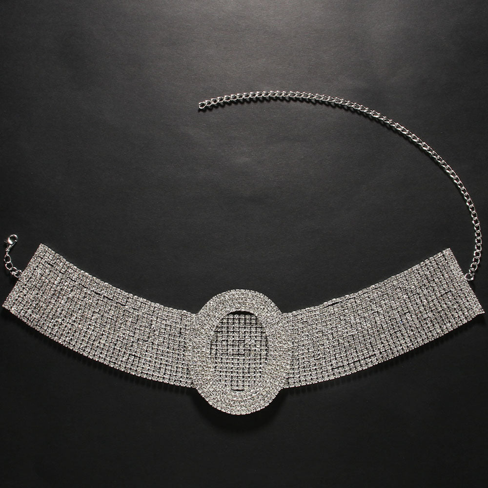 European And American Fashion Rhinestone Clavicle Chain Sweet Cool Simple Necklace - Zambeel
