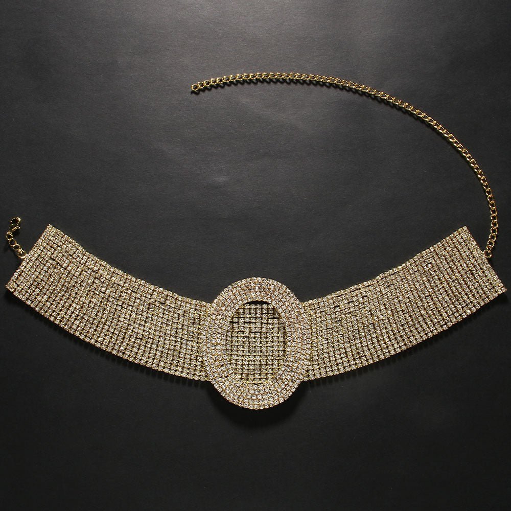 European And American Fashion Rhinestone Clavicle Chain Sweet Cool Simple Necklace - Zambeel
