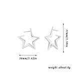 European And American Geometric Exaggerated Brass Earrings Five - pointed Star - Zambeel