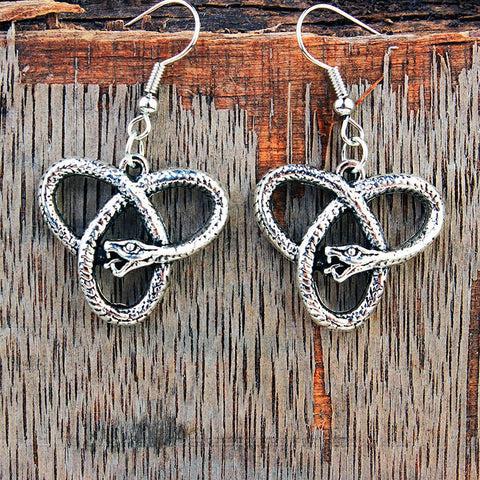 European And American Gothic Universe Infinite Snake Earrings Pagan Ancient India - Zambeel
